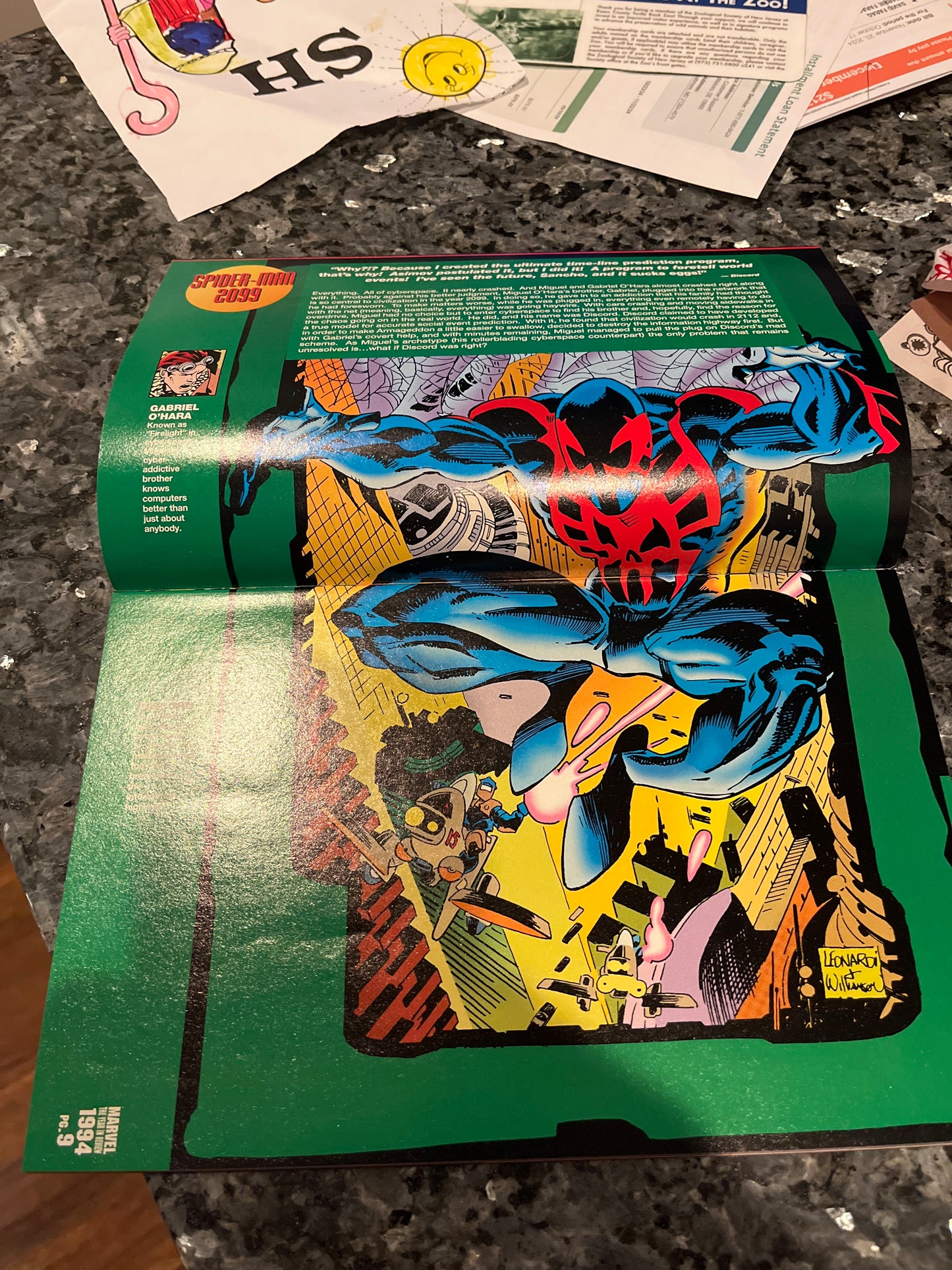 MARVEL:THE YEAR IN REVIEW 1994 RARE SPIDER-MAN 2099 2 page spread