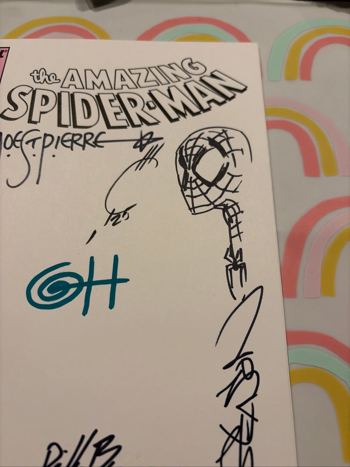 Amazing SPIDER-MAN 300 variant SIGNED BY 9 with sketch COVER