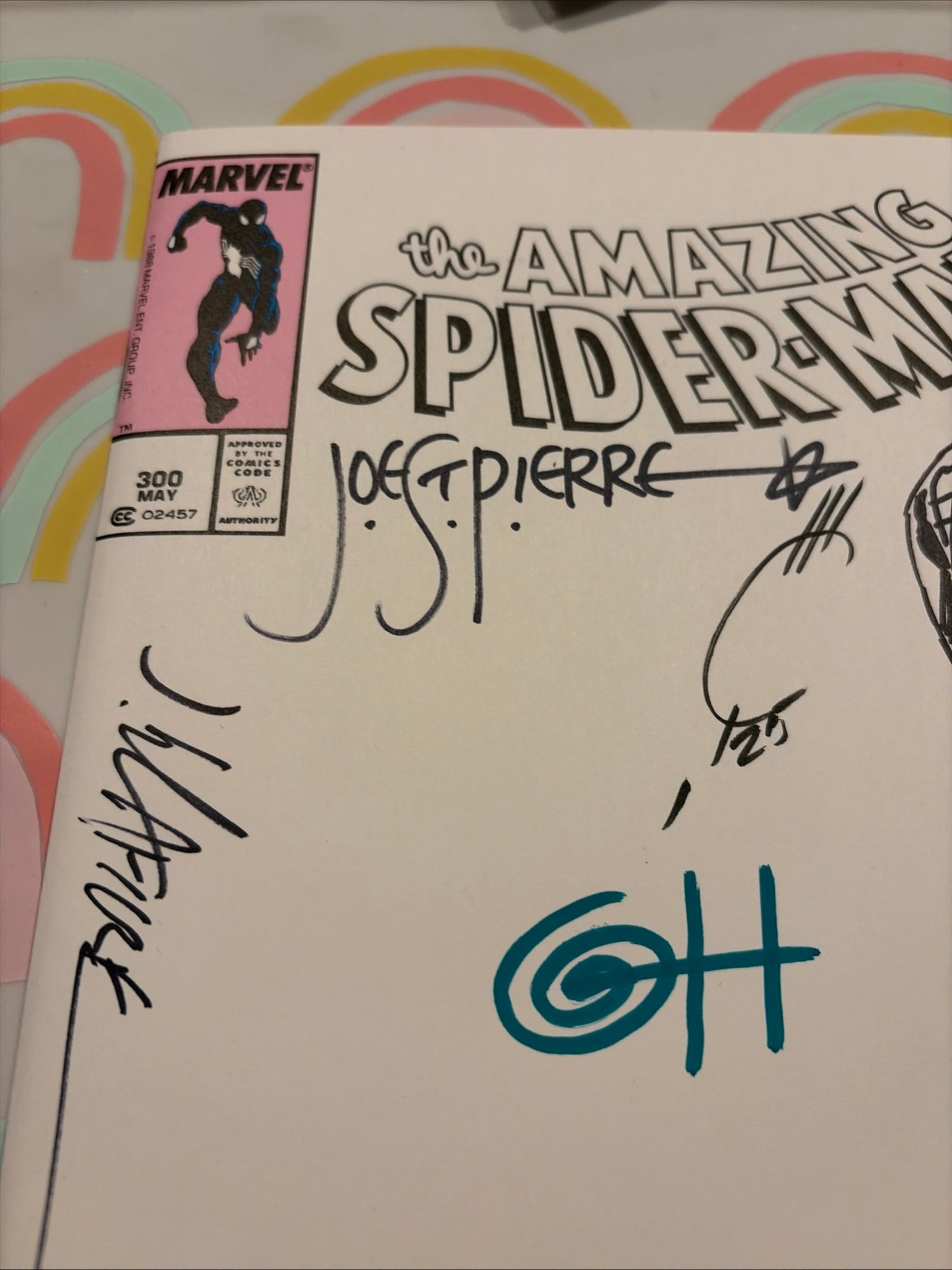Amazing SPIDER-MAN 300 variant SIGNED BY 9 with sketch COVER