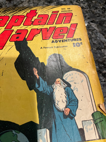 CAPTAIN MARVEL ADVENTURES #80 ORIGIN RETOLD MISSING 3 CENTER WRAPS MAIN STORY COMPLETE