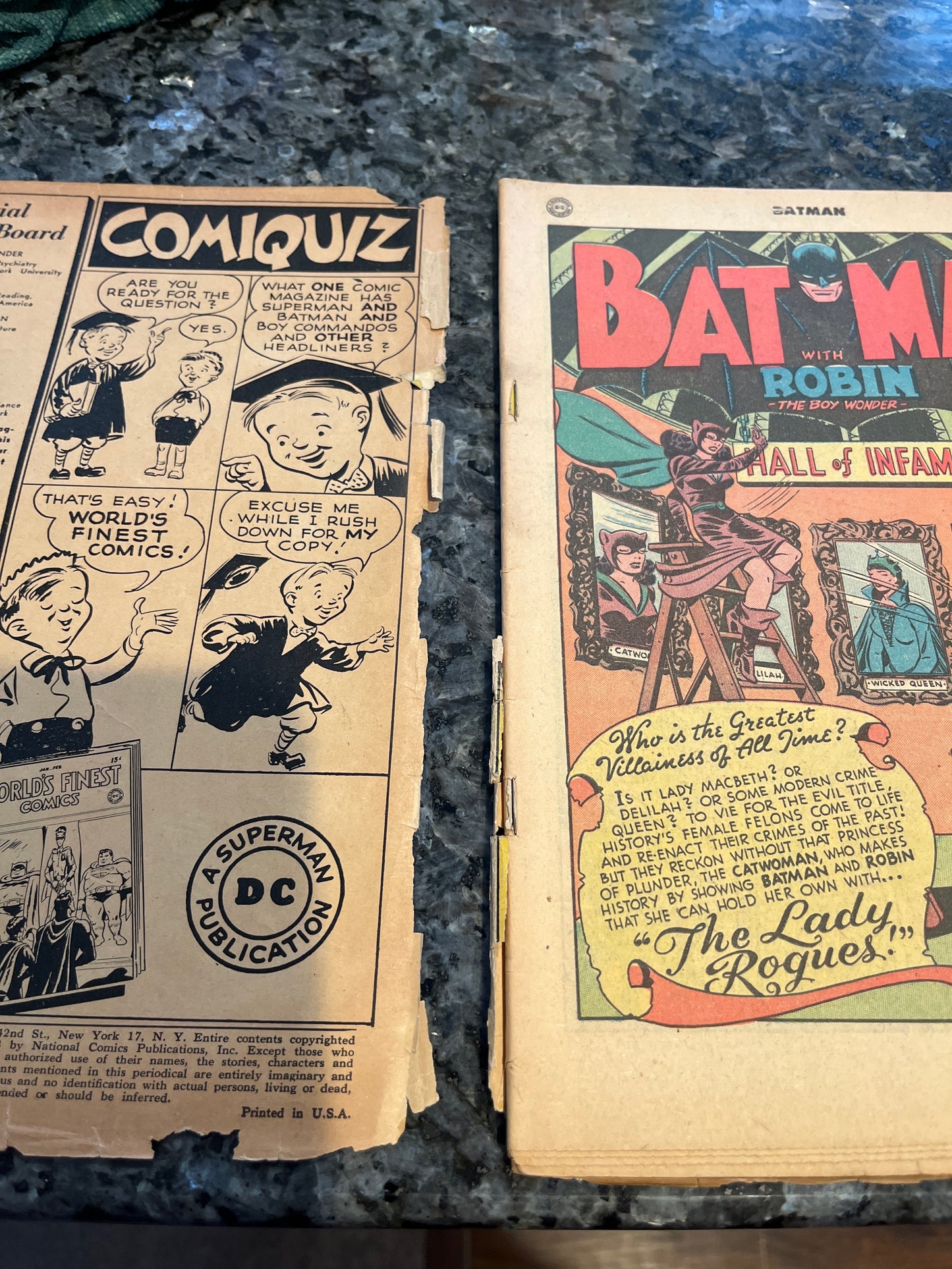 GOLDEN AGE BARMAN #45 DETACHED COVERS BRITTLE BUT COMPLETE NICE PAGES