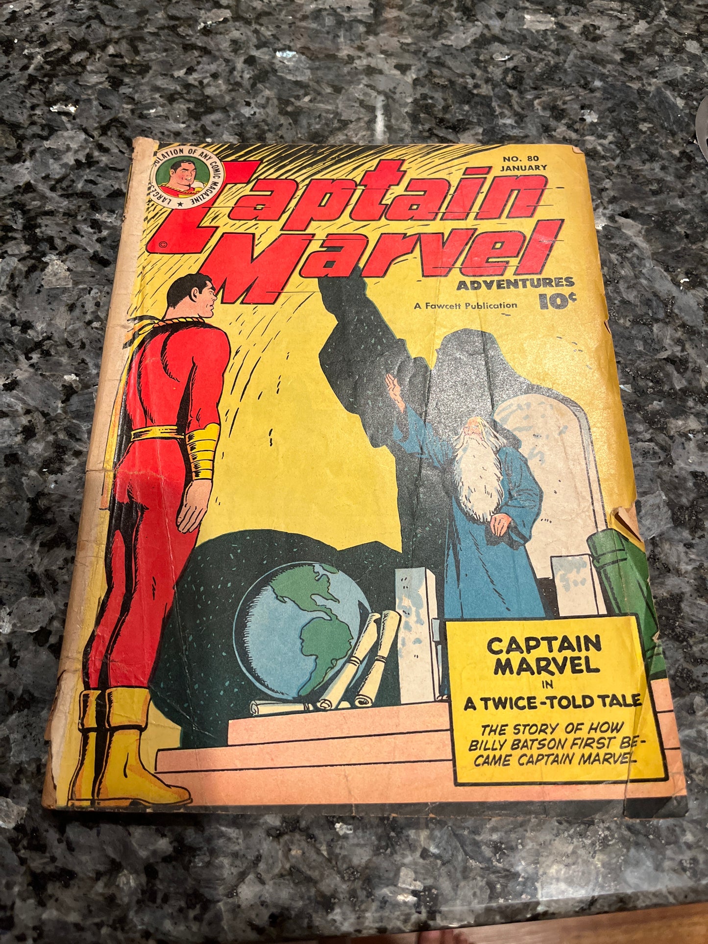 CAPTAIN MARVEL ADVENTURES #80 ORIGIN RETOLD MISSING 3 CENTER WRAPS MAIN STORY COMPLETE