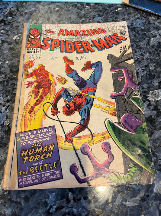 AMAZING SPIDER-MAN #21 ORIGINAL SERIES 2ND BEETLE APP LOW GRADE