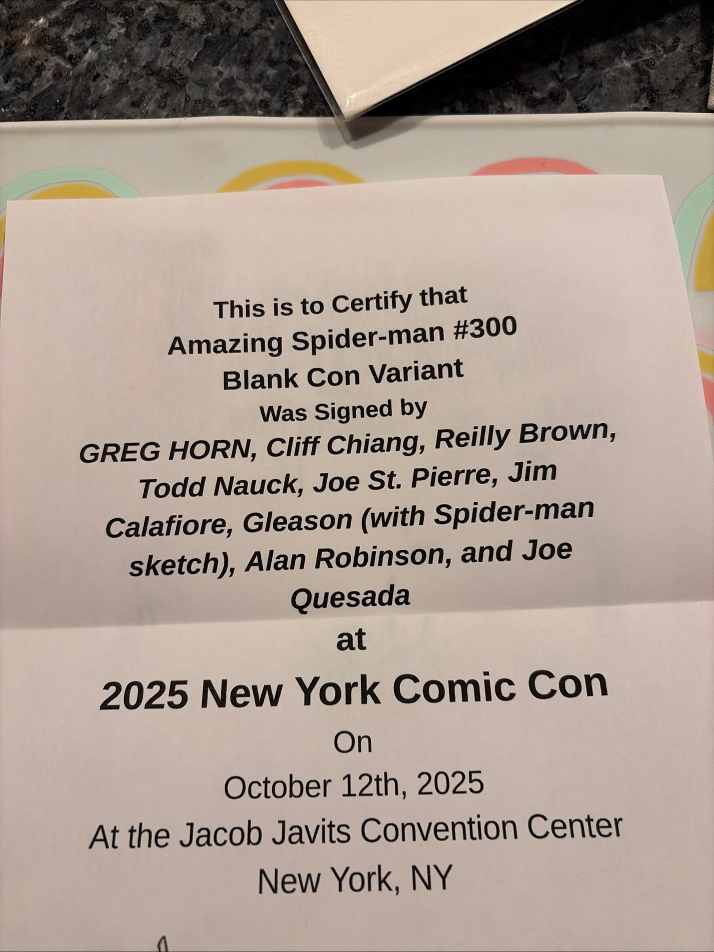 Amazing SPIDER-MAN 300 variant SIGNED BY 9 with sketch COVER